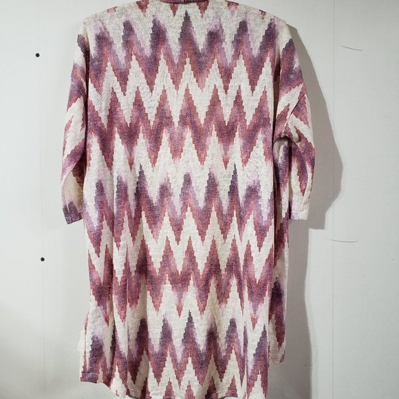 2/$20 MAURICES Lightweight Knit Open Front aztec Cardigan 3/4 sleeve sz Small - Picture 9 of 13